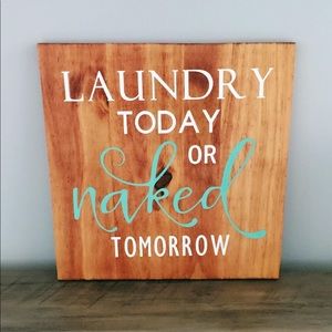 SOLD❗️Custom Handmade Laundry Sign (12” x 12”)